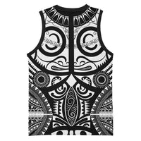 Marquesas Islands Basketball Jersey Marquesan Tattoo Black White Color LT14 - Polynesian Pride
