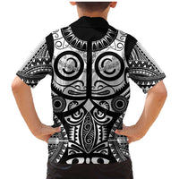 Marquesas Islands Family Matching Mermaid Dress and Hawaiian Shirt Marquesan Tattoo Black White Color LT14 - Polynesian Pride