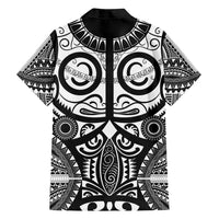 Marquesas Islands Family Matching Summer Maxi Dress and Hawaiian Shirt Marquesan Tattoo Black White Color - Polynesian Pride