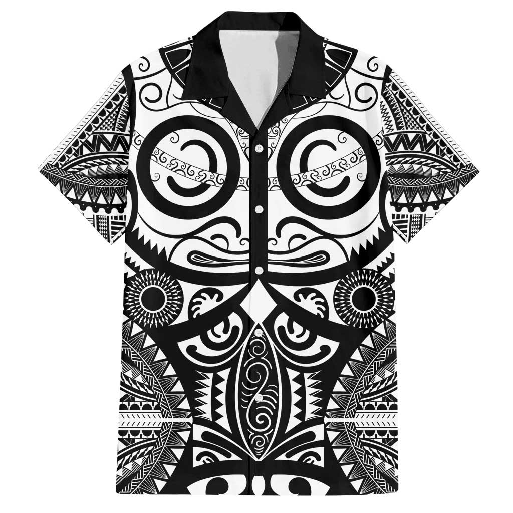 Marquesas Islands Family Matching Tank Maxi Dress and Hawaiian Shirt Marquesan Tattoo Black White Color LT14 Dad's Shirt - Short Sleeve Black - Polynesian Pride