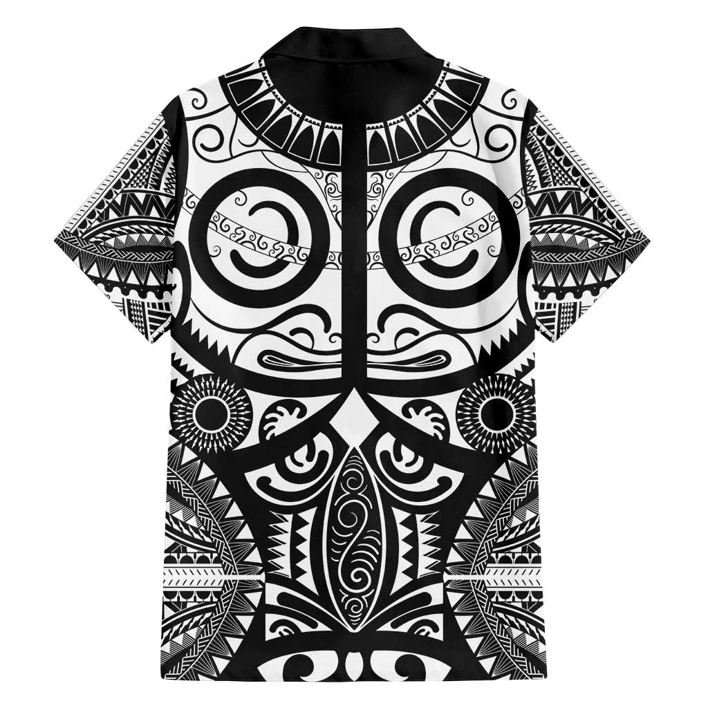 Marquesas Islands Family Matching Tank Maxi Dress and Hawaiian Shirt Marquesan Tattoo Black White Color LT14 - Polynesian Pride