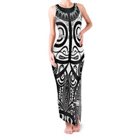 Marquesas Islands Family Matching Tank Maxi Dress and Hawaiian Shirt Marquesan Tattoo Black White Color LT14 Mom's Dress Black - Polynesian Pride