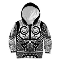 Marquesas Islands Kid Hoodie Marquesan Tattoo Black White Color LT14 Hoodie Black - Polynesian Pride