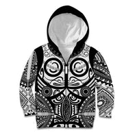 Marquesas Islands Kid Hoodie Marquesan Tattoo Black White Color LT14 Zip Hoodie Black - Polynesian Pride