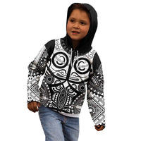 Marquesas Islands Kid Hoodie Marquesan Tattoo Black White Color LT14 - Polynesian Pride