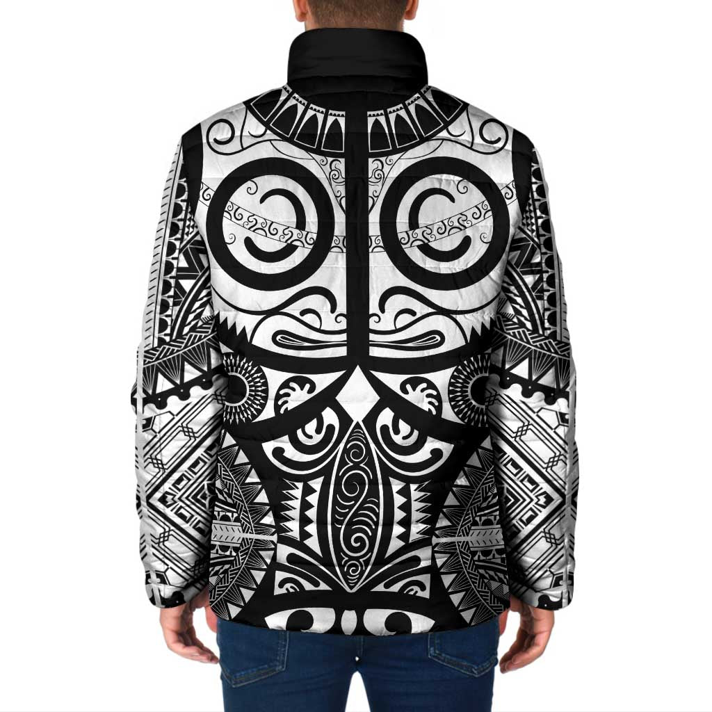 Marquesas Islands Padded Jacket Marquesan Tattoo Black White Color LT14 - Polynesian Pride