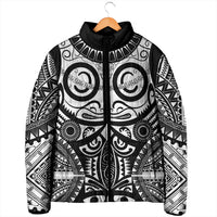 Marquesas Islands Padded Jacket Marquesan Tattoo Black White Color LT14 - Polynesian Pride