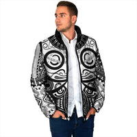 Marquesas Islands Padded Jacket Marquesan Tattoo Black White Color LT14 - Polynesian Pride