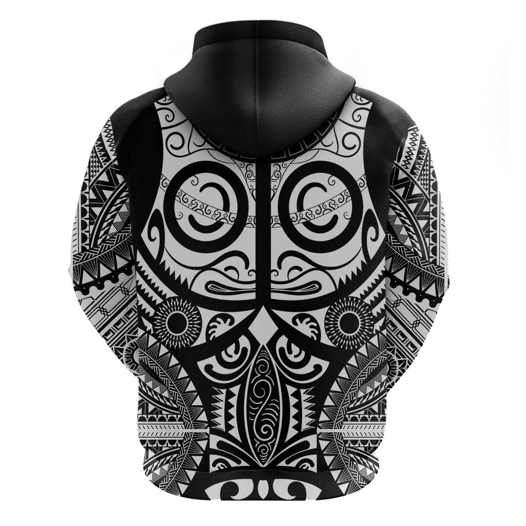 Marquesas Islands Zip Hoodie Marquesan Tattoo Black White Color LT14 - Polynesian Pride