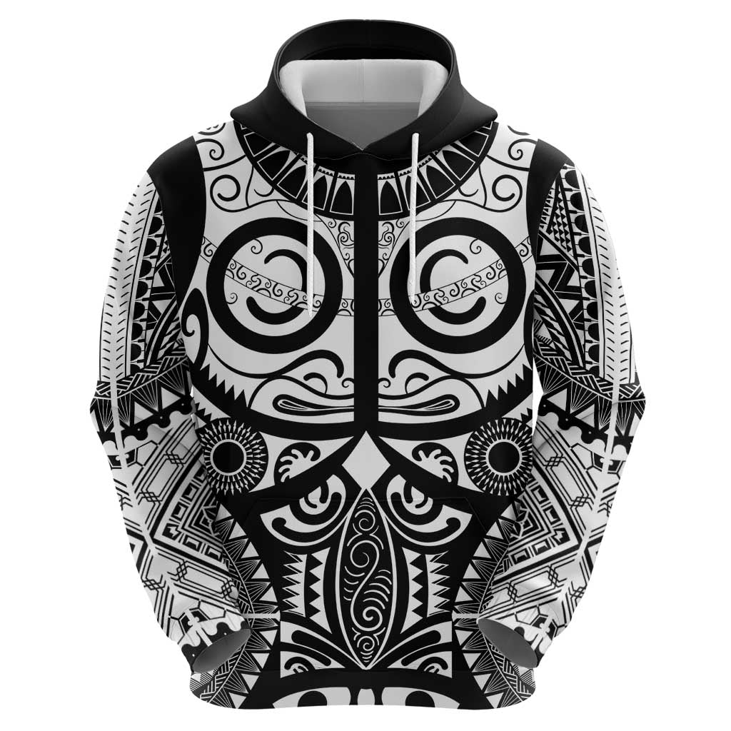 Marquesas Islands Zip Hoodie Marquesan Tattoo Black White Color LT14 - Polynesian Pride