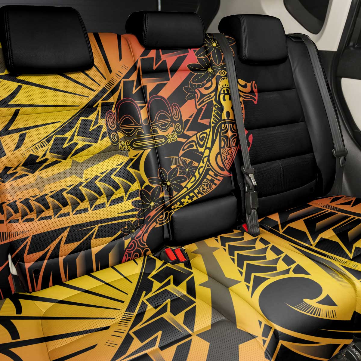 Gradient Marquesas Islands Back Car Seat Cover Marquesan Matatiki Hammerhead Shark Patutiki LT14 - Polynesian Pride