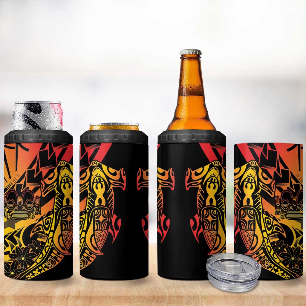 Gradient Marquesas Islands 4 in 1 Can Cooler Tumbler Marquesan Matatiki Hammerhead Shark Patutiki - Polynesian Pride
