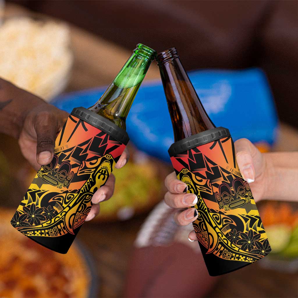 Gradient Marquesas Islands 4 in 1 Can Cooler Tumbler Marquesan Matatiki Hammerhead Shark Patutiki - Polynesian Pride