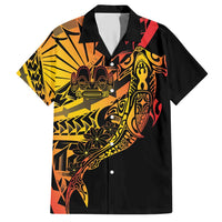 Gradient Marquesas Islands Hawaiian Shirt Marquesan Matatiki Hammerhead Shark Patutiki LT14 Yellow - Polynesian Pride