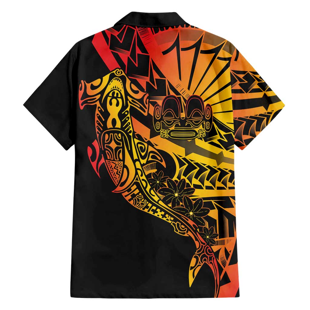 Gradient Marquesas Islands Hawaiian Shirt Marquesan Matatiki Hammerhead Shark Patutiki LT14 - Polynesian Pride