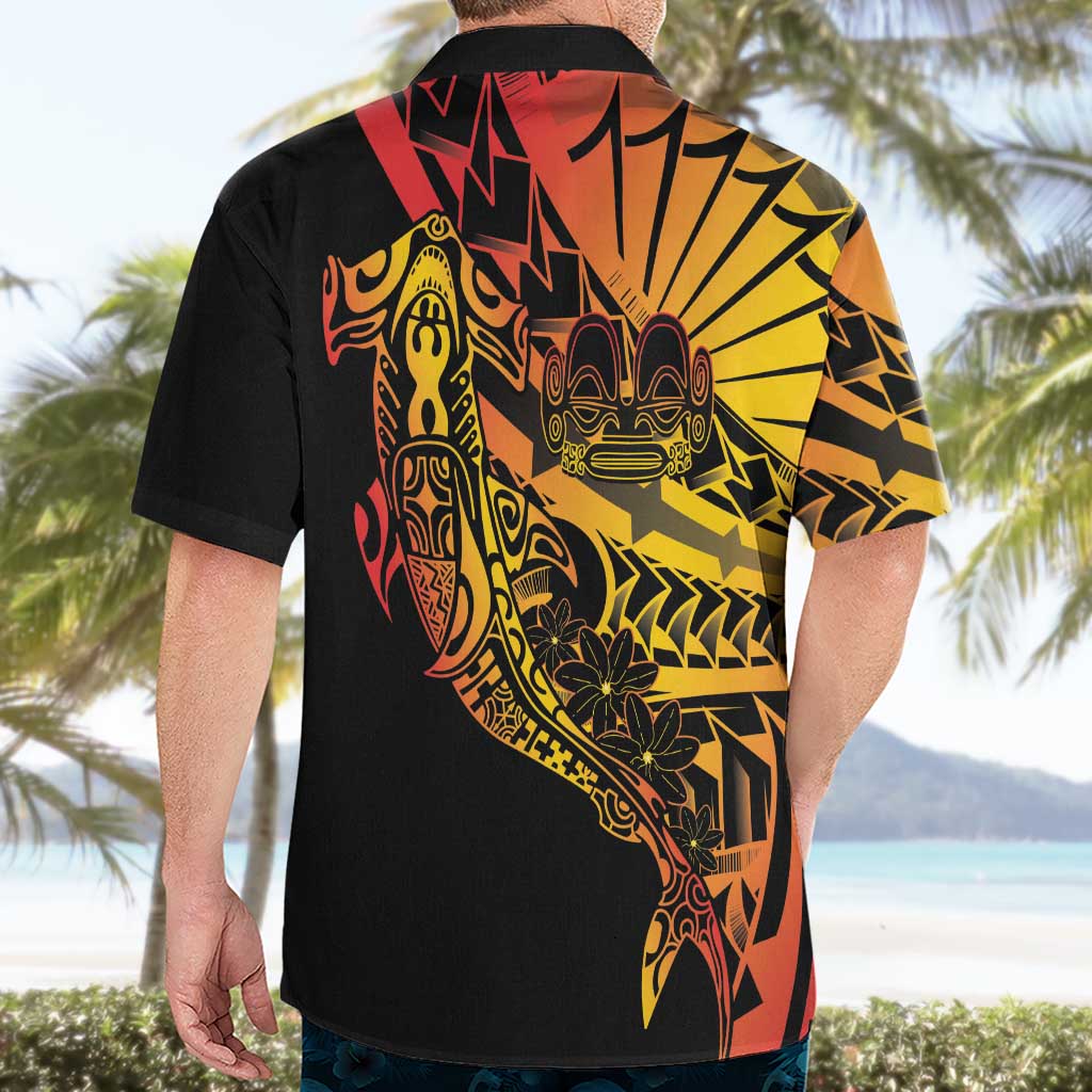 Gradient Marquesas Islands Hawaiian Shirt Marquesan Matatiki Hammerhead Shark Patutiki LT14 - Polynesian Pride