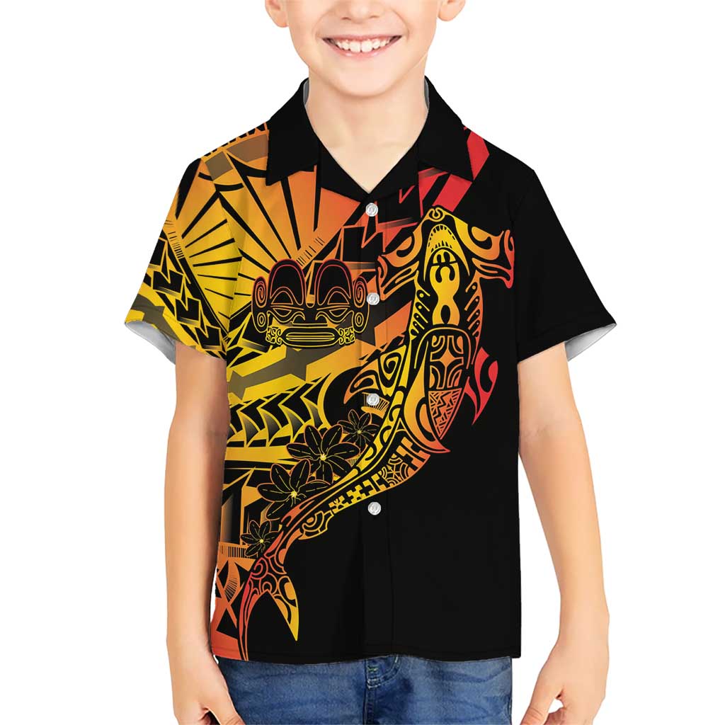 Gradient Marquesas Islands Hawaiian Shirt Marquesan Matatiki Hammerhead Shark Patutiki LT14 - Polynesian Pride