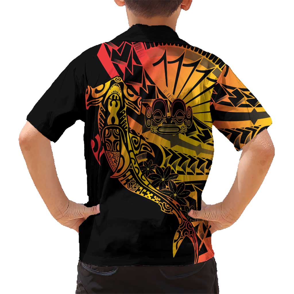 Gradient Marquesas Islands Hawaiian Shirt Marquesan Matatiki Hammerhead Shark Patutiki LT14 - Polynesian Pride