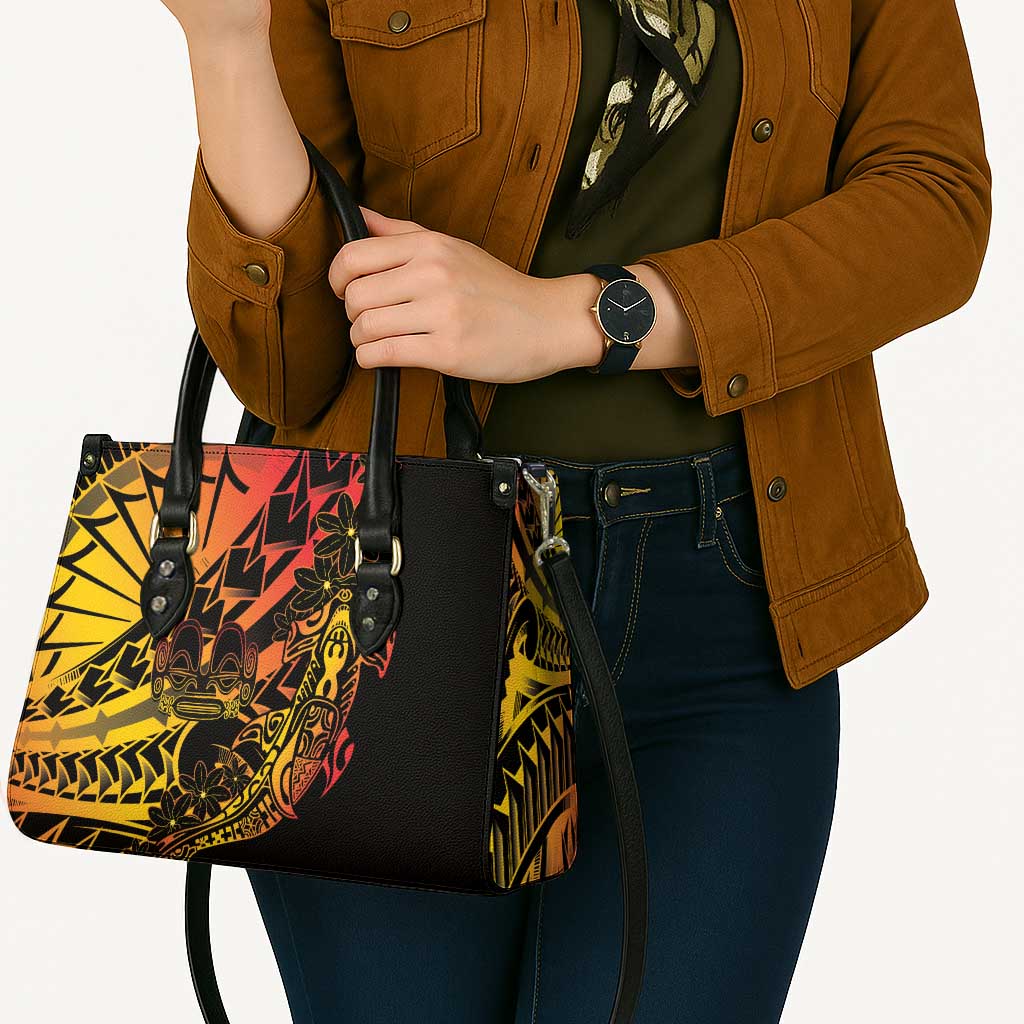 Gradient Marquesas Islands Leather Bag Marquesan Matatiki Hammerhead Shark Patutiki - Polynesian Pride