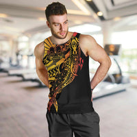 Gradient Marquesas Islands Men Tank Top Marquesan Matatiki Hammerhead Shark Patutiki LT14 Yellow - Polynesian Pride