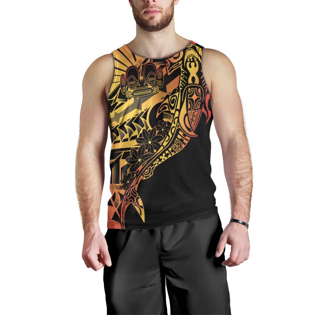 Gradient Marquesas Islands Men Tank Top Marquesan Matatiki Hammerhead Shark Patutiki LT14 - Polynesian Pride
