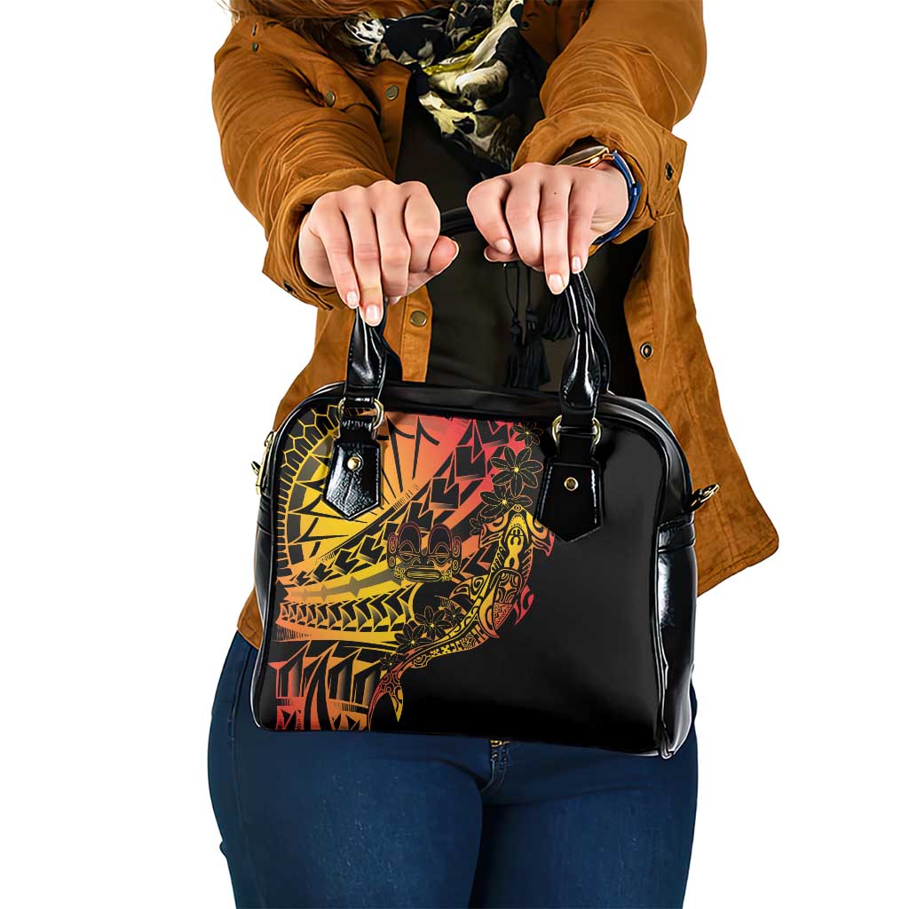Gradient Marquesas Islands Shoulder Handbag Marquesan Matatiki Hammerhead Shark Patutiki - Polynesian Pride