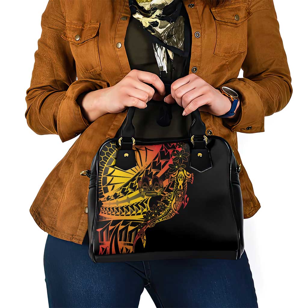 Gradient Marquesas Islands Shoulder Handbag Marquesan Matatiki Hammerhead Shark Patutiki - Polynesian Pride