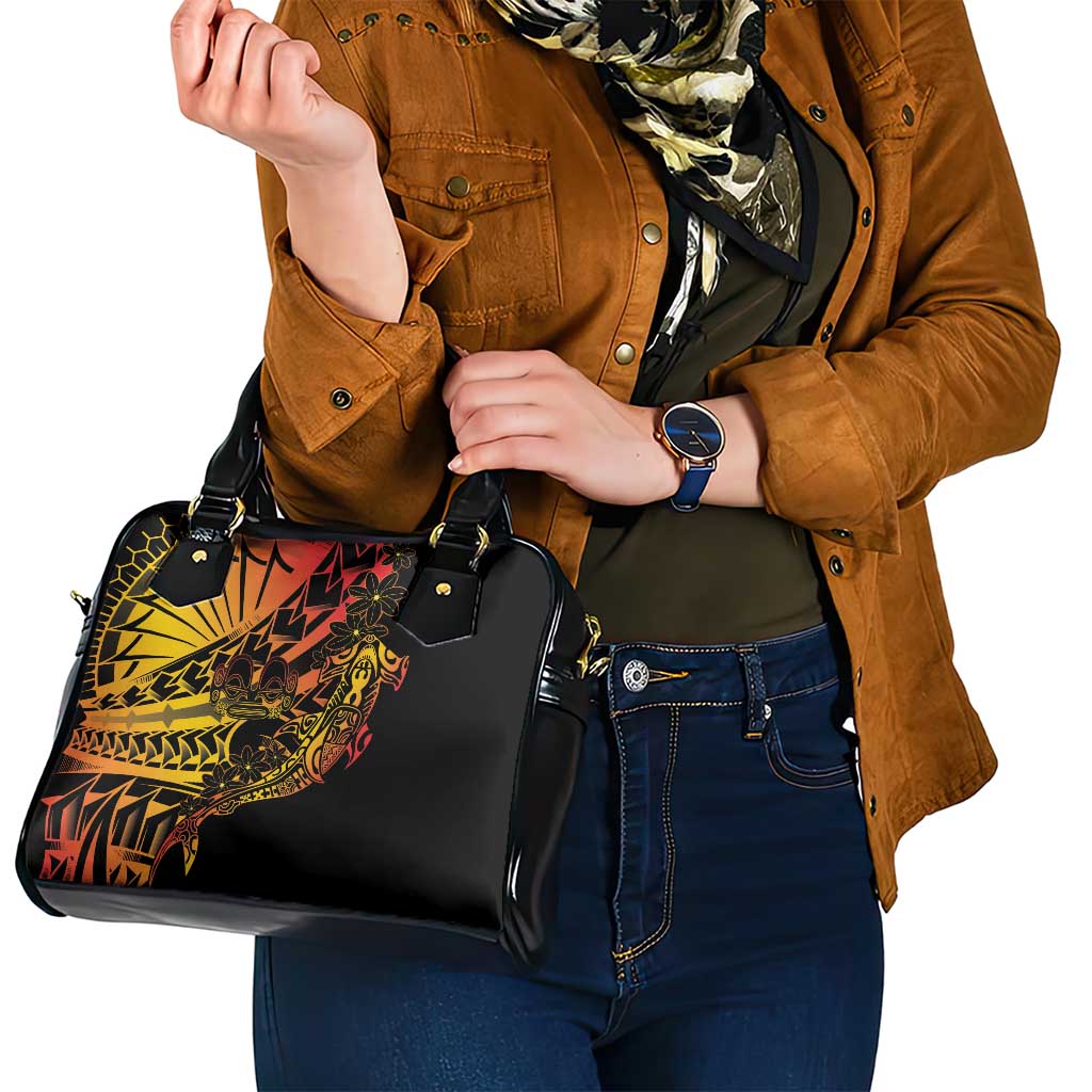 Gradient Marquesas Islands Shoulder Handbag Marquesan Matatiki Hammerhead Shark Patutiki - Polynesian Pride