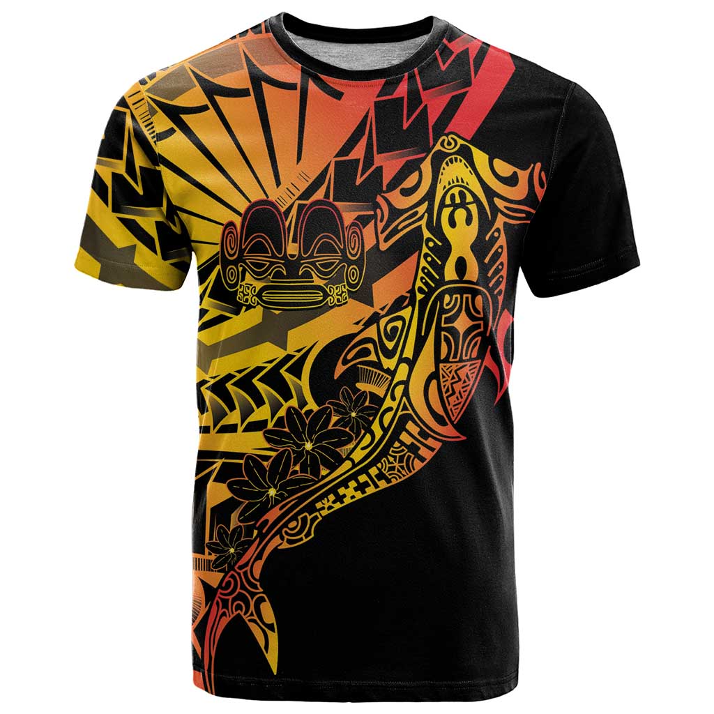 Gradient Marquesas Islands T Shirt Marquesan Matatiki Hammerhead Shark Patutiki LT14 Yellow - Polynesian Pride