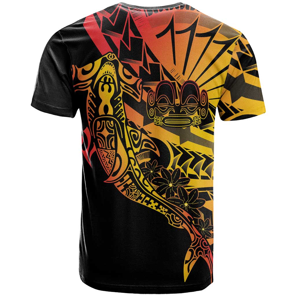 Gradient Marquesas Islands T Shirt Marquesan Matatiki Hammerhead Shark Patutiki LT14 - Polynesian Pride