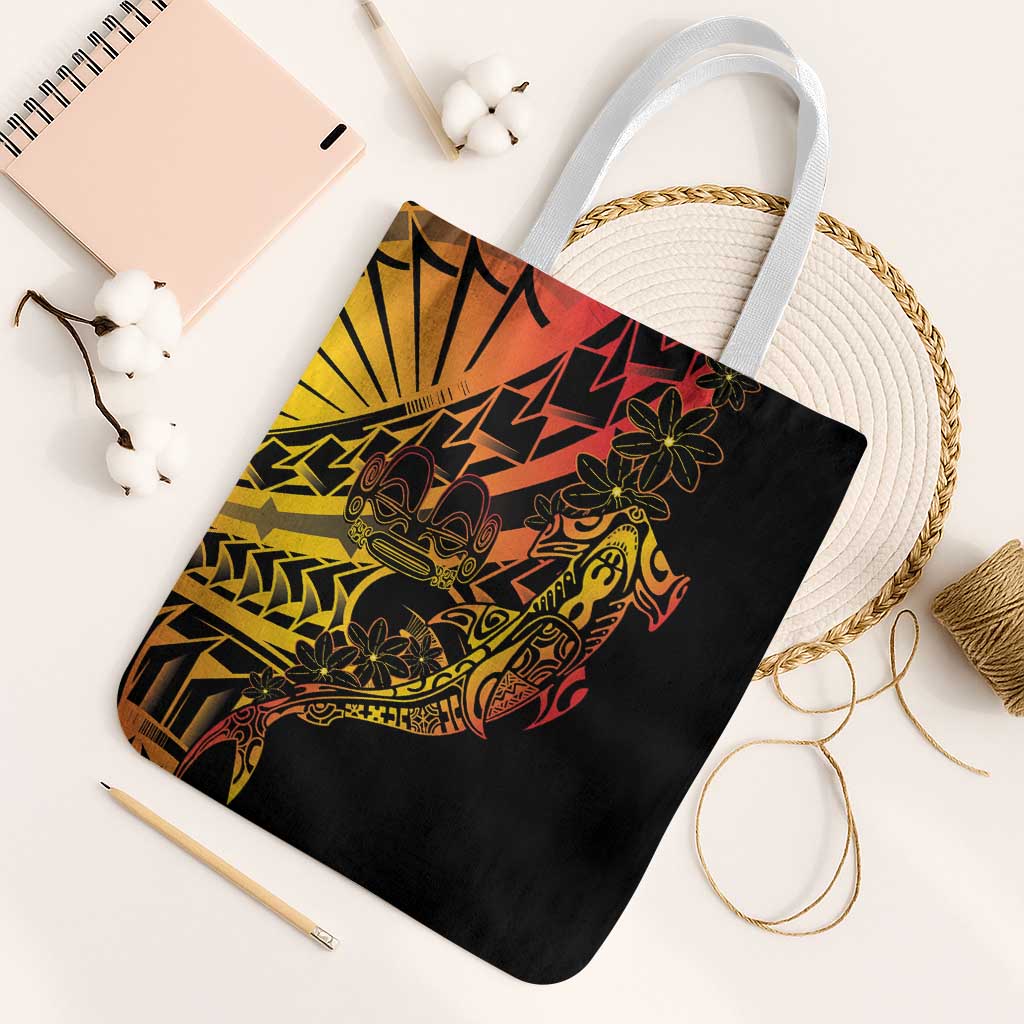 Gradient Marquesas Islands Tote Bag Marquesan Matatiki Hammerhead Shark Patutiki - Polynesian Pride