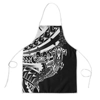 Black White Marquesas Islands Apron Marquesan Matatiki Hammerhead Shark Patutiki LT14 Black - Polynesian Pride