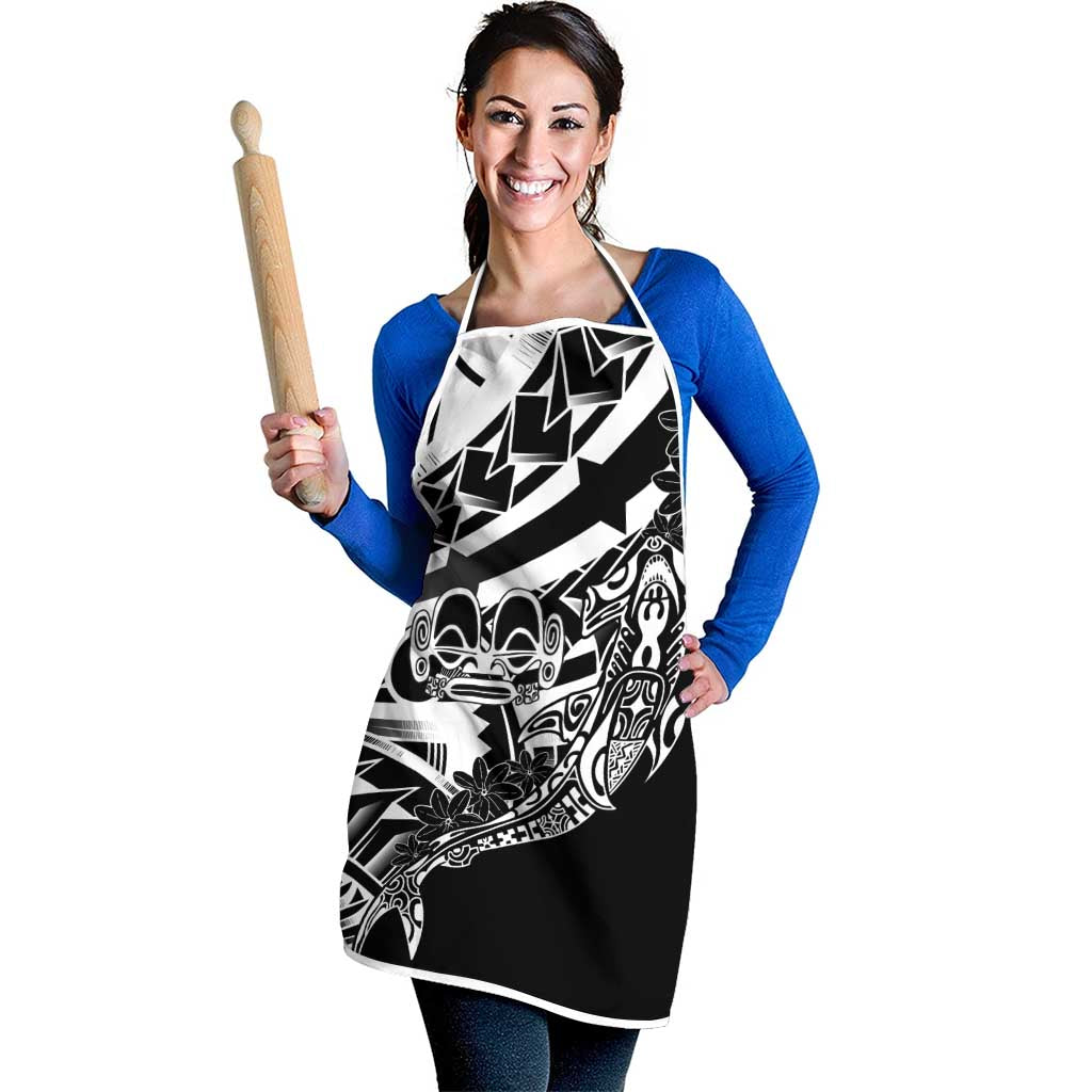 Black White Marquesas Islands Apron Marquesan Matatiki Hammerhead Shark Patutiki LT14 - Polynesian Pride