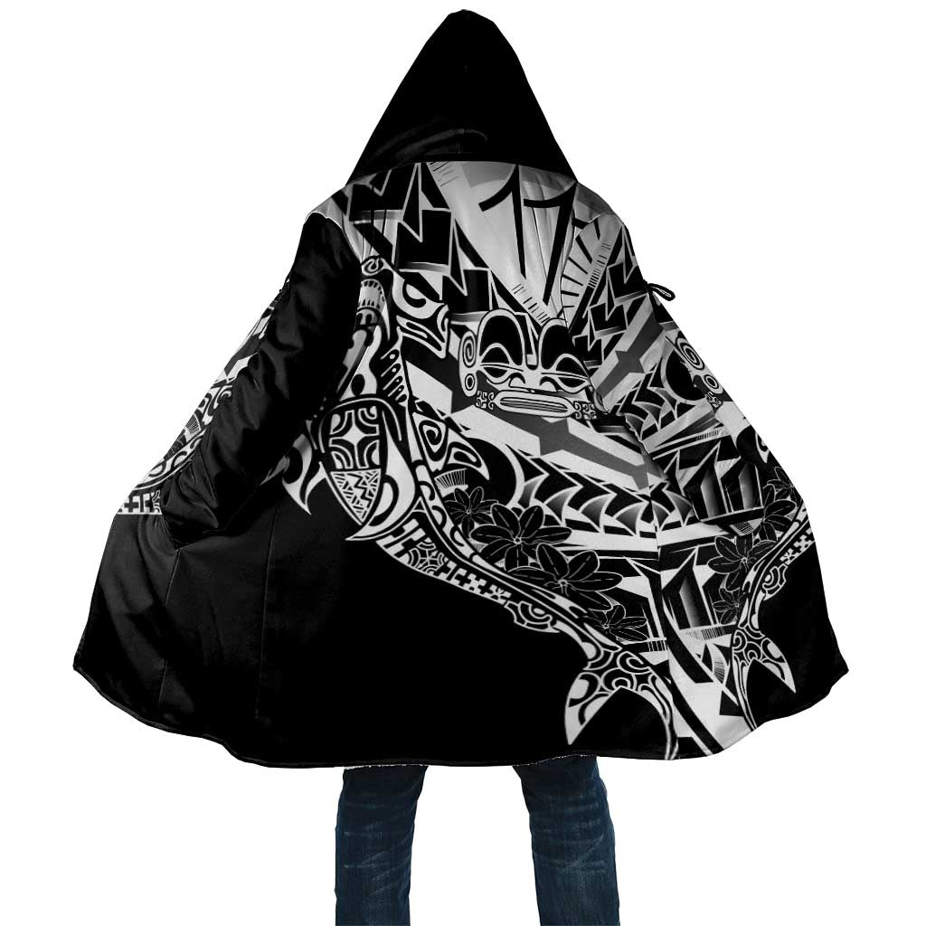 Black White Marquesas Islands Cloak Marquesan Matatiki Hammerhead Shark Patutiki - Polynesian Pride