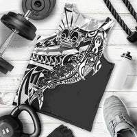 Black White Marquesas Islands Men Tank Top Marquesan Matatiki Hammerhead Shark Patutiki - Polynesian Pride