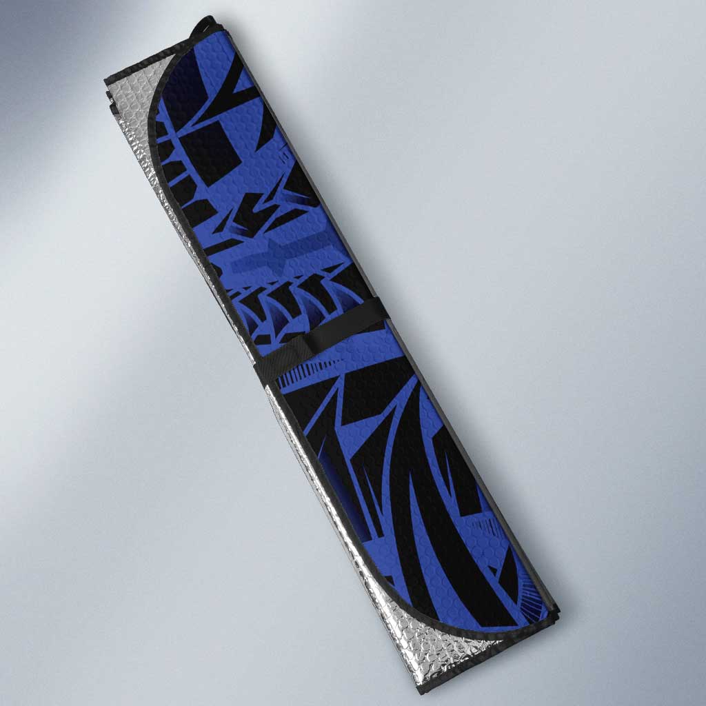 Blue Marquesas Islands Auto Sun Shade Marquesan Matatiki Hammerhead Shark Patutiki - Polynesian Pride