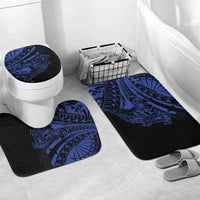 Blue Marquesas Islands Bathroom Set Marquesan Matatiki Hammerhead Shark Patutiki LT14 Mat Set Only (3 pcs) One Size Blue - Polynesian Pride