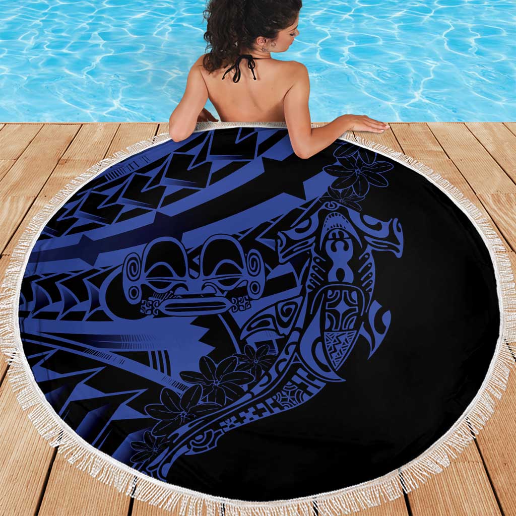 Blue Marquesas Islands Beach Blanket Marquesan Matatiki Hammerhead Shark Patutiki LT14 - Polynesian Pride