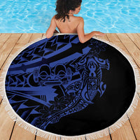 Blue Marquesas Islands Beach Blanket Marquesan Matatiki Hammerhead Shark Patutiki LT14 - Polynesian Pride
