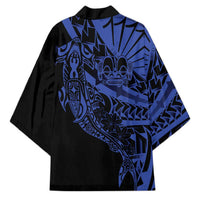 Blue Marquesas Islands Kimono Marquesan Matatiki Hammerhead Shark Patutiki LT14 - Polynesian Pride