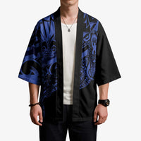 Blue Marquesas Islands Kimono Marquesan Matatiki Hammerhead Shark Patutiki LT14 - Polynesian Pride