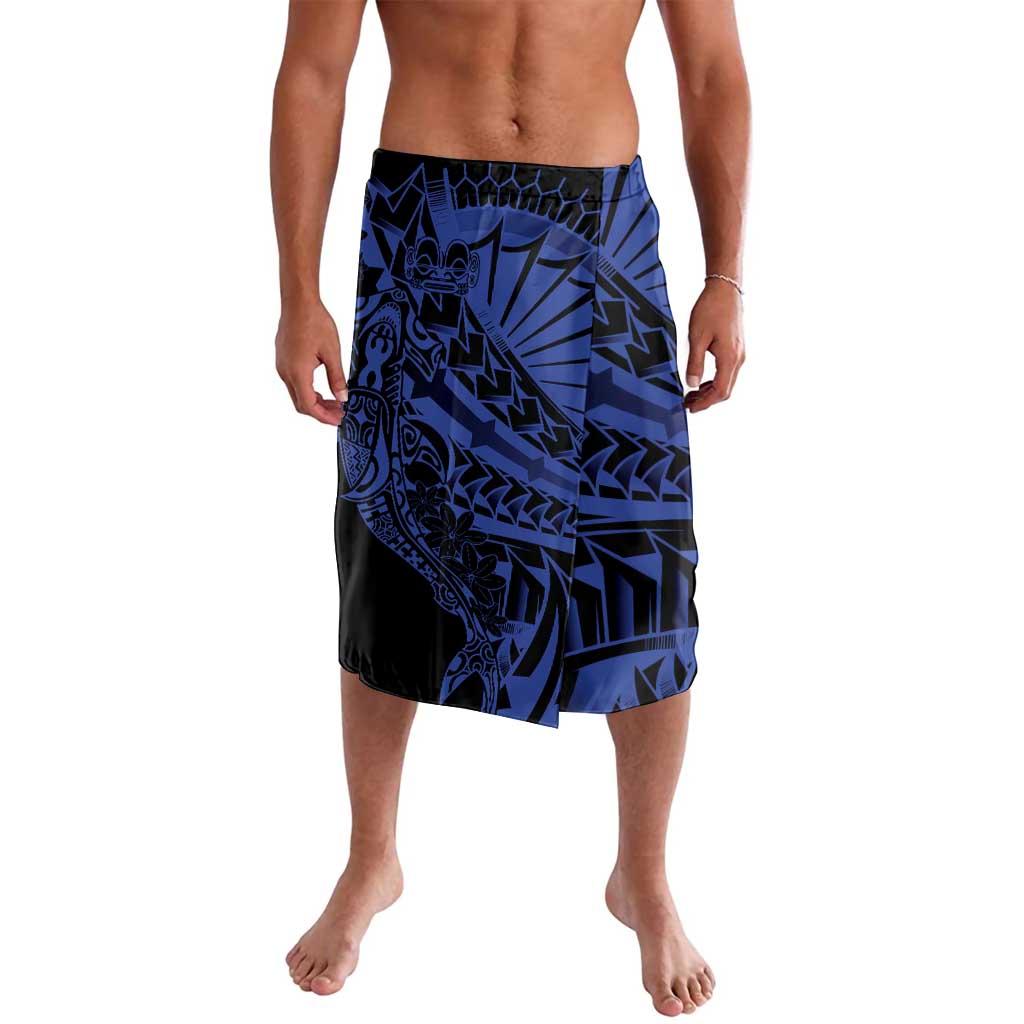 Blue Marquesas Islands Lavalava Marquesan Matatiki Hammerhead Shark Patutiki LT14 Blue - Polynesian Pride