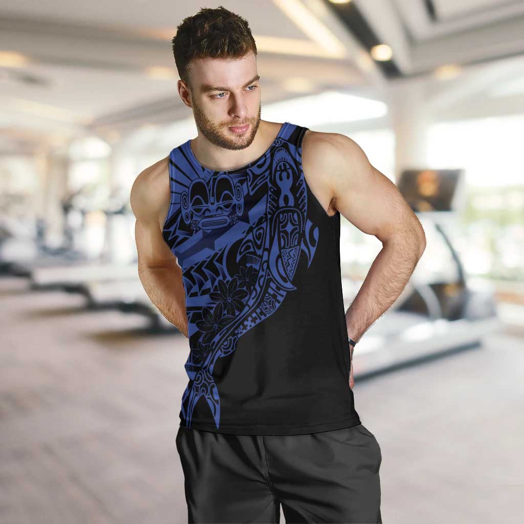 Blue Marquesas Islands Men Tank Top Marquesan Matatiki Hammerhead Shark Patutiki - Polynesian Pride
