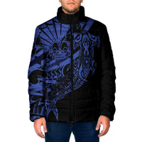 Blue Marquesas Islands Padded Jacket Marquesan Matatiki Hammerhead Shark Patutiki LT14 Men Blue - Polynesian Pride