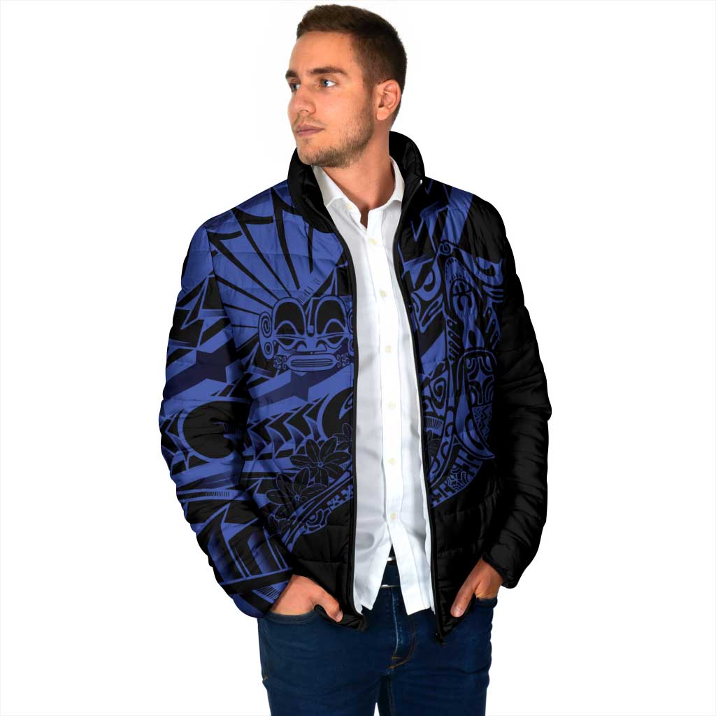 Blue Marquesas Islands Padded Jacket Marquesan Matatiki Hammerhead Shark Patutiki LT14 - Polynesian Pride