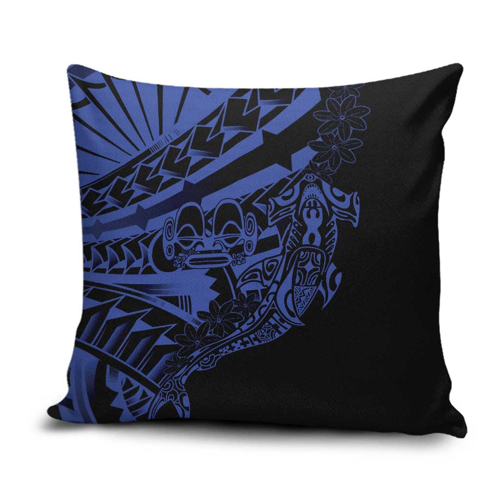Blue Marquesas Islands Pillow Cover Marquesan Matatiki Hammerhead Shark Patutiki LT14 Blue - Polynesian Pride