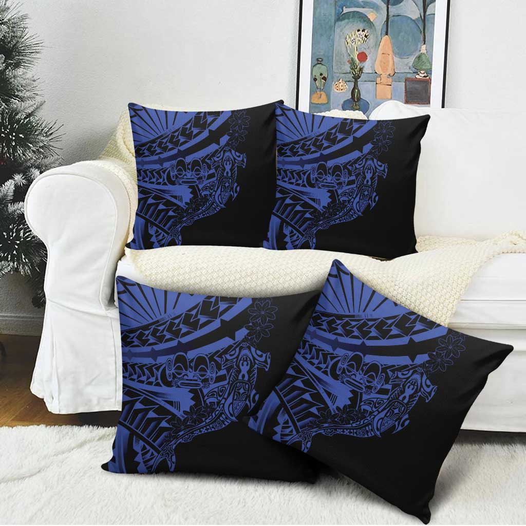Blue Marquesas Islands Pillow Cover Marquesan Matatiki Hammerhead Shark Patutiki LT14 - Polynesian Pride