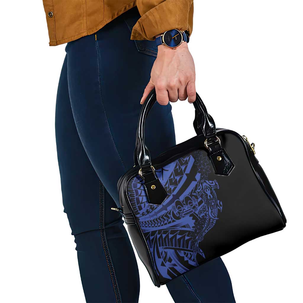 Blue Marquesas Islands Shoulder Handbag Marquesan Matatiki Hammerhead Shark Patutiki - Polynesian Pride