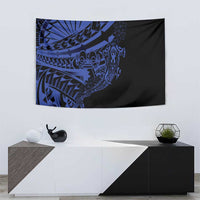 Blue Marquesas Islands Tapestry Marquesan Matatiki Hammerhead Shark Patutiki LT14 - Polynesian Pride