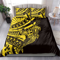 Yellow Marquesas Islands Bedding Set Marquesan Matatiki Hammerhead Shark Patutiki LT14 - Polynesian Pride